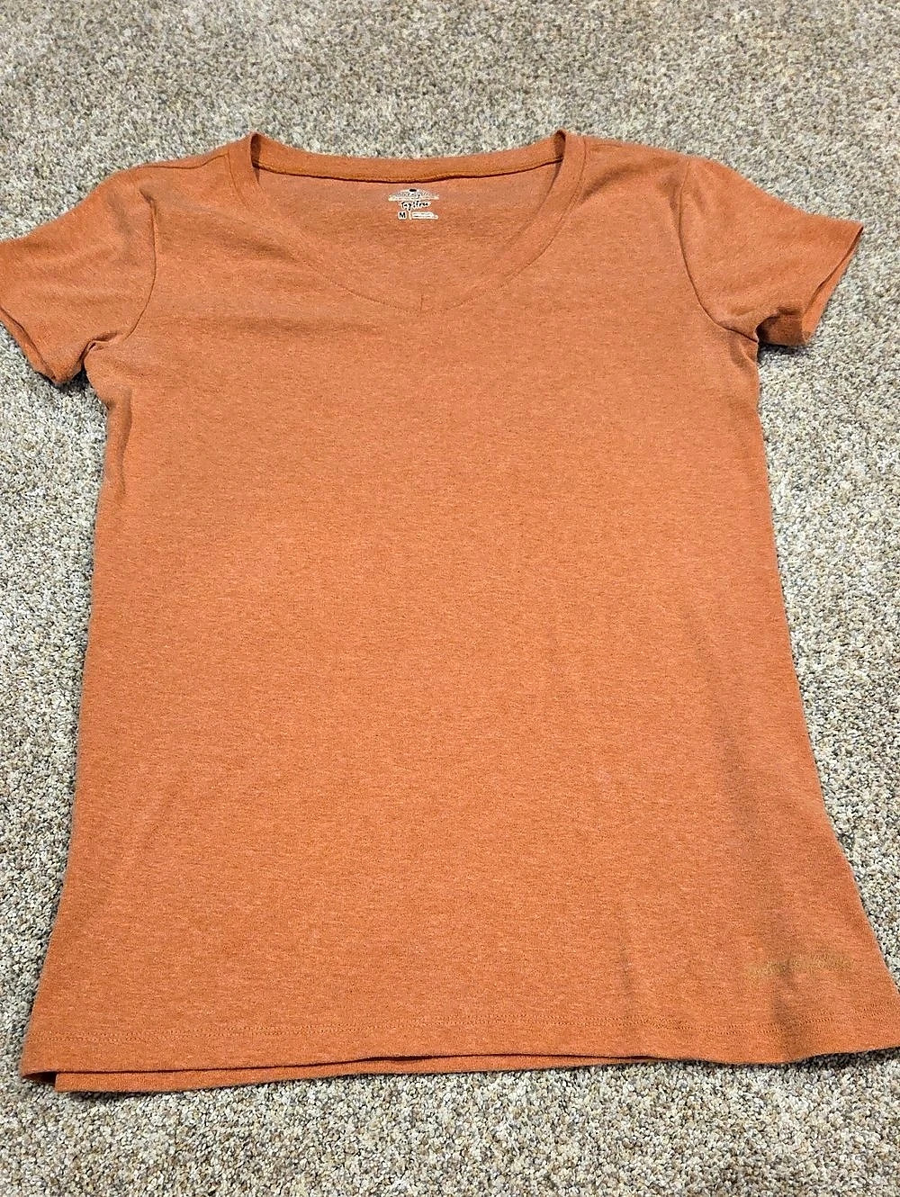 Noble Outfitters Tug-Free V-Neck T-Shirt Orange Medium